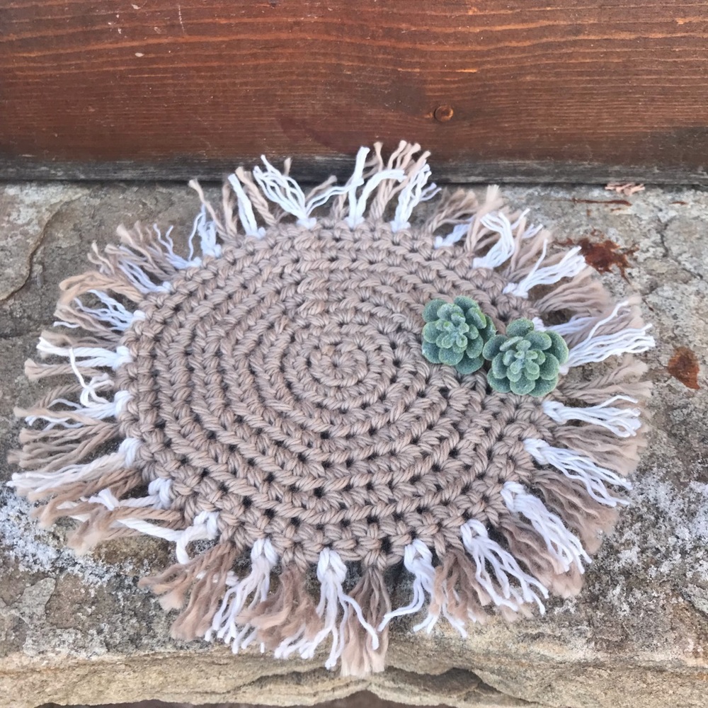 HandMade Boho Style Mug Rugs (4) - Picture 5 of 9